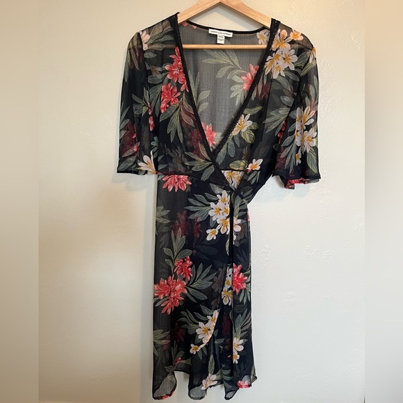 American Eagle Floral Wrap Dress/ Cover Up - Picture 6 of 14